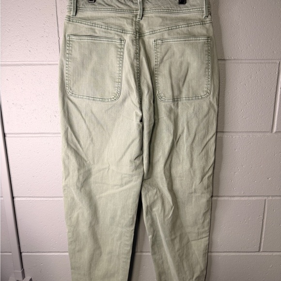 GAP Women's Barrel Khaki High Rise (Distressed Green Color) Jeans - Picture 6 of 7